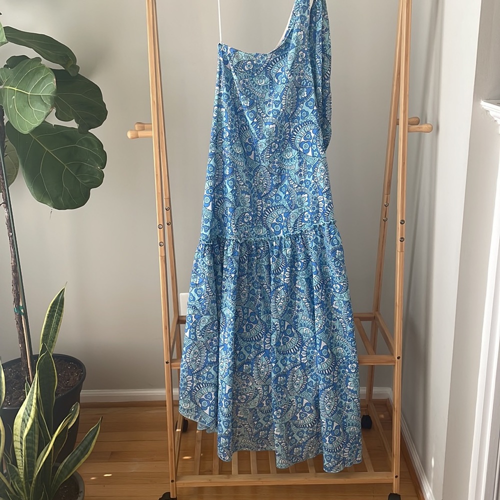 Paloma Blue blue floral maxi dress one shoulder - Picture 7 of 11